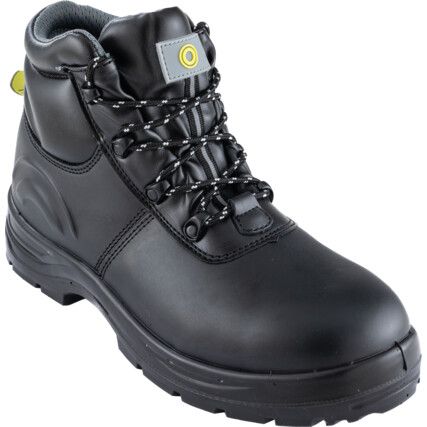 Safety Boots, Size, 3, Black, Leather Upper, Steel Toe Cap