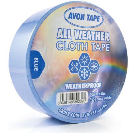 Duct Tape, Polyethylene Coated Cloth, Blue, 50mm x 50m