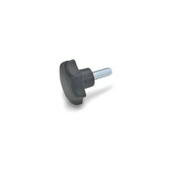 GN 6336.4 Star Knobs - Plastic Matte Black Zinc Plated Bushing thumbnail-0