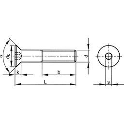 Socket Head Countersunk Screw, Metric - Steel - Grade 10.9 - BZP - DIN 7991 thumbnail-2