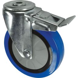 Pressed Steel Castors, Light to Medium Duty, Rubber Tyred Wheel, Nylon Centre thumbnail-3