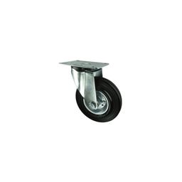 Medium Duty Pressed Steel Castors, Rubber Tyre, Roller Bearing thumbnail-2