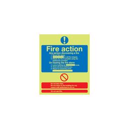 Fire Action Procedure Photoluminescent Signs thumbnail-0